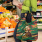 Frederick Douglass Grocery Bag Green Abstract Design Civil Rights Leader Quote on Race and Humanity - African Pride