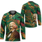 Frederick Douglass Hockey Jersey Green Abstract Design Civil Rights Leader Quote on Race and Humanity - African Pride