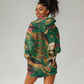 Frederick Douglass Hoodie Dress Green Abstract Design Civil Rights Leader Quote on Race and Humanity - African Pride