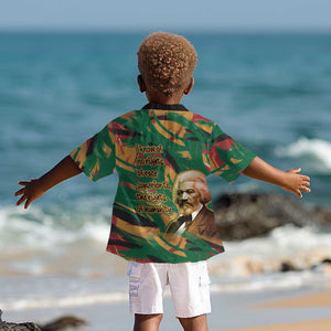 Frederick Douglass Kid Hawaiian Shirt Green Abstract Design Civil Rights Leader Quote on Race and Humanity TS04