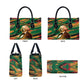Frederick Douglass Leather Bag Green Abstract Design Civil Rights Leader Quote on Race and Humanity - African Pride