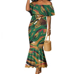 Frederick Douglass Mermaid Dress Green Abstract Design Civil Rights Leader Quote on Race and Humanity - African Pride