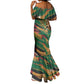 Frederick Douglass Mermaid Dress Green Abstract Design Civil Rights Leader Quote on Race and Humanity - African Pride
