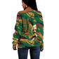 Frederick Douglass Off Shoulder Sweater Green Abstract Design Civil Rights Leader Quote on Race and Humanity - African Pride