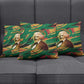 Frederick Douglass Pillow Cover Green Abstract Design Civil Rights Leader Quote on Race and Humanity - African Pride