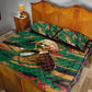 Frederick Douglass Quilt Bed Set Green Abstract Design Civil Rights Leader Quote on Race and Humanity - African Pride