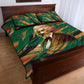 Frederick Douglass Quilt Bed Set Green Abstract Design Civil Rights Leader Quote on Race and Humanity - African Pride