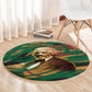 Frederick Douglass Round Carpet Green Abstract Design Civil Rights Leader Quote on Race and Humanity - African Pride