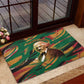 Frederick Douglass Rubber Doormat Green Abstract Design Civil Rights Leader Quote on Race and Humanity - African Pride