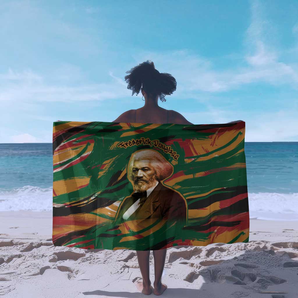Frederick Douglass Sarong Green Abstract Design Civil Rights Leader Quote on Race and Humanity - African Pride