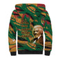 Frederick Douglass Sherpa Hoodie Green Abstract Design Civil Rights Leader Quote on Race and Humanity - African Pride