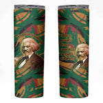 Frederick Douglass Skinny Tumbler Green Abstract Design Civil Rights Leader Quote on Race and Humanity - African Pride