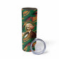 Frederick Douglass Skinny Tumbler Green Abstract Design Civil Rights Leader Quote on Race and Humanity - African Pride
