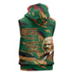 Frederick Douglass Sleeveless Hoodie Green Abstract Design Civil Rights Leader Quote on Race and Humanity - African Pride