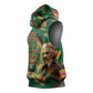 Frederick Douglass Sleeveless Hoodie Green Abstract Design Civil Rights Leader Quote on Race and Humanity - African Pride