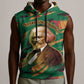 Frederick Douglass Sleeveless Hoodie Green Abstract Design Civil Rights Leader Quote on Race and Humanity - African Pride