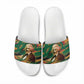 Frederick Douglass Slide Sandals Green Abstract Design Civil Rights Leader Quote on Race and Humanity - African Pride