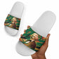 Frederick Douglass Slide Sandals Green Abstract Design Civil Rights Leader Quote on Race and Humanity - African Pride