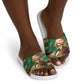 Frederick Douglass Slide Sandals Green Abstract Design Civil Rights Leader Quote on Race and Humanity - African Pride