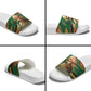 Frederick Douglass Slide Sandals Green Abstract Design Civil Rights Leader Quote on Race and Humanity - African Pride