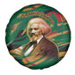Frederick Douglass Spare Tire Cover Green Abstract Design Civil Rights Leader Quote on Race and Humanity - African Pride