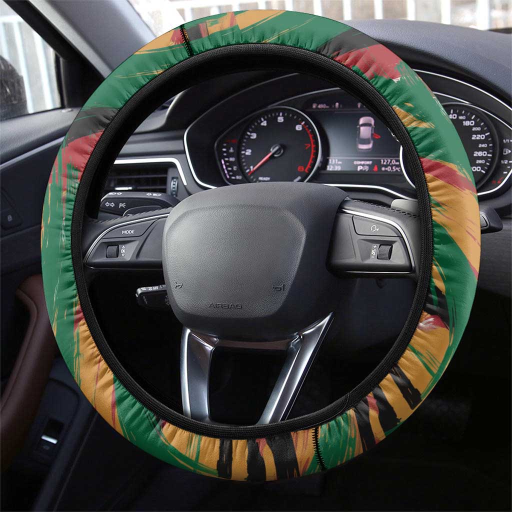 Frederick Douglass Steering Wheel Cover Green Abstract Design Civil Rights Leader Quote on Race and Humanity - African Pride