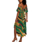 Frederick Douglass Summer Maxi Dress Green Abstract Design Civil Rights Leader Quote on Race and Humanity TS04