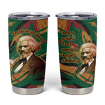Frederick Douglass Tumbler Cup Green Abstract Design Civil Rights Leader Quote on Race and Humanity - African Pride