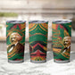 Frederick Douglass Tumbler Cup Green Abstract Design Civil Rights Leader Quote on Race and Humanity - African Pride