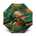 Frederick Douglass Umbrella Green Abstract Design Civil Rights Leader Quote on Race and Humanity - African Pride