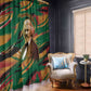 Frederick Douglass Window Curtain Green Abstract Design Civil Rights Leader Quote on Race and Humanity - African Pride