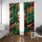 Frederick Douglass Window Curtain Green Abstract Design Civil Rights Leader Quote on Race and Humanity - African Pride