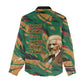 Frederick Douglass Women Casual Shirt Green Abstract Design Civil Rights Leader Quote on Race and Humanity - African Pride