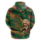 Frederick Douglass Zip Hoodie Green Abstract Design Civil Rights Leader Quote on Race and Humanity - African Pride