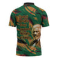Frederick Douglass Zipper Polo Shirt Green Abstract Design Civil Rights Leader Quote on Race and Humanity - African Pride