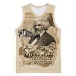 Frederick Douglass Basketball Jersey Sepia Newspaper Collage Civil Rights March Historic Quote Design - African Pride
