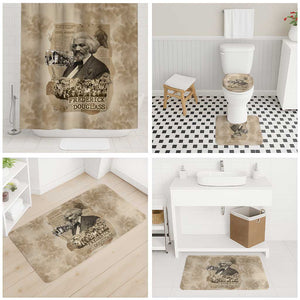 Frederick Douglass Bathroom Set Sepia Newspaper Collage Civil Rights March Historic Quote Design - African Pride