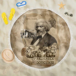 Frederick Douglass Beach Blanket Sepia Newspaper Collage Civil Rights March Historic Quote Design - African Pride