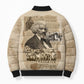 Frederick Douglass Bomber Puffer Jacket Sepia Newspaper Collage Civil Rights March Historic Quote Design - African Pride