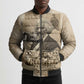 Frederick Douglass Bomber Puffer Jacket Sepia Newspaper Collage Civil Rights March Historic Quote Design - African Pride