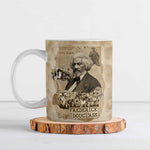 Frederick Douglass Ceramic Mug Sepia Newspaper Collage Civil Rights March Historic Quote Design - African Pride