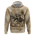 Frederick Douglass Hoodie Sepia Newspaper Collage Civil Rights March Historic Quote Design - African Pride