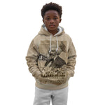 Frederick Douglass Kid Hoodie Sepia Newspaper Collage Civil Rights March Historic Quote Design - African Pride