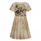 Frederick Douglass Kid Short Sleeve Dress Sepia Newspaper Collage Civil Rights March Historic Quote Design TS04