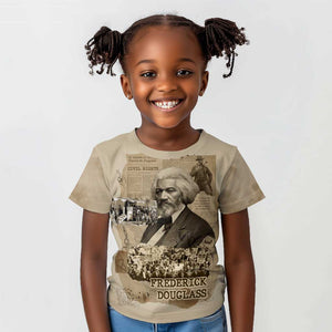 Frederick Douglass Kid T shirt Sepia Newspaper Collage Civil Rights March Historic Quote Design TS04