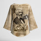 Frederick Douglass Kimono Sleeve Blouse Sepia Newspaper Collage Civil Rights March Historic Quote Design - African Pride