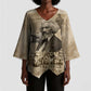 Frederick Douglass Kimono Sleeve Blouse Sepia Newspaper Collage Civil Rights March Historic Quote Design - African Pride
