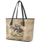 Frederick Douglass Leather Tote Bag Sepia Newspaper Collage Civil Rights March Historic Quote Design - African Pride