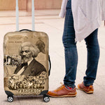 Frederick Douglass Luggage Cover Sepia Newspaper Collage Civil Rights March Historic Quote Design - African Pride