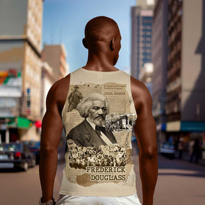 Frederick Douglass Men Tank Top Sepia Newspaper Collage Civil Rights March Historic Quote Design - African Pride